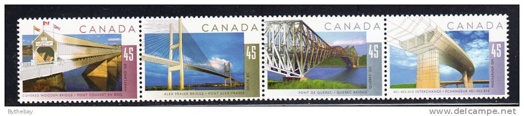 Canada Scott #1573a MNH Strip Of 4 45c Bridges - Nuovi