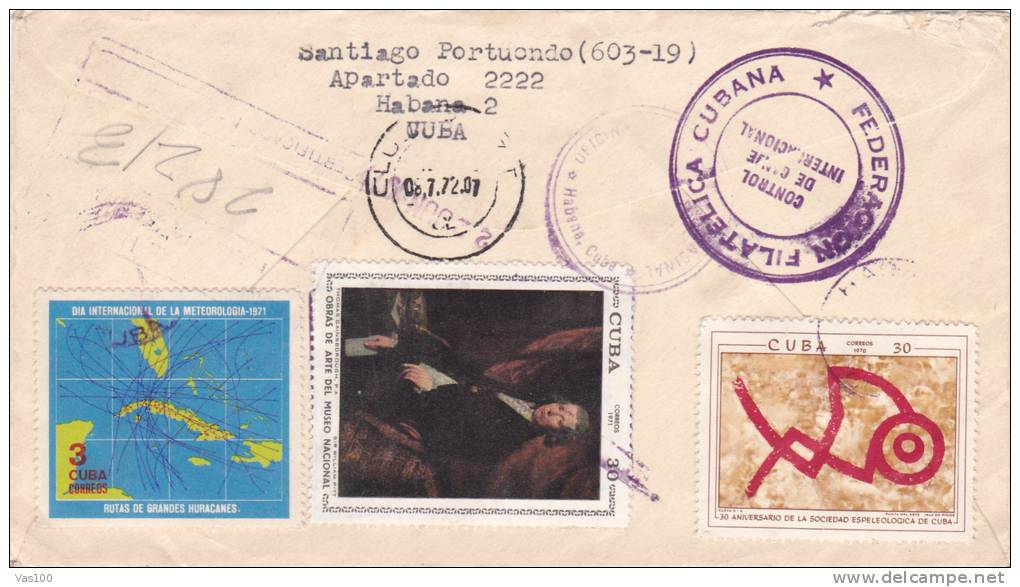 Air Mail Cover 1972 From Cuba Sent To Romania,nice Franking. - Storia Postale