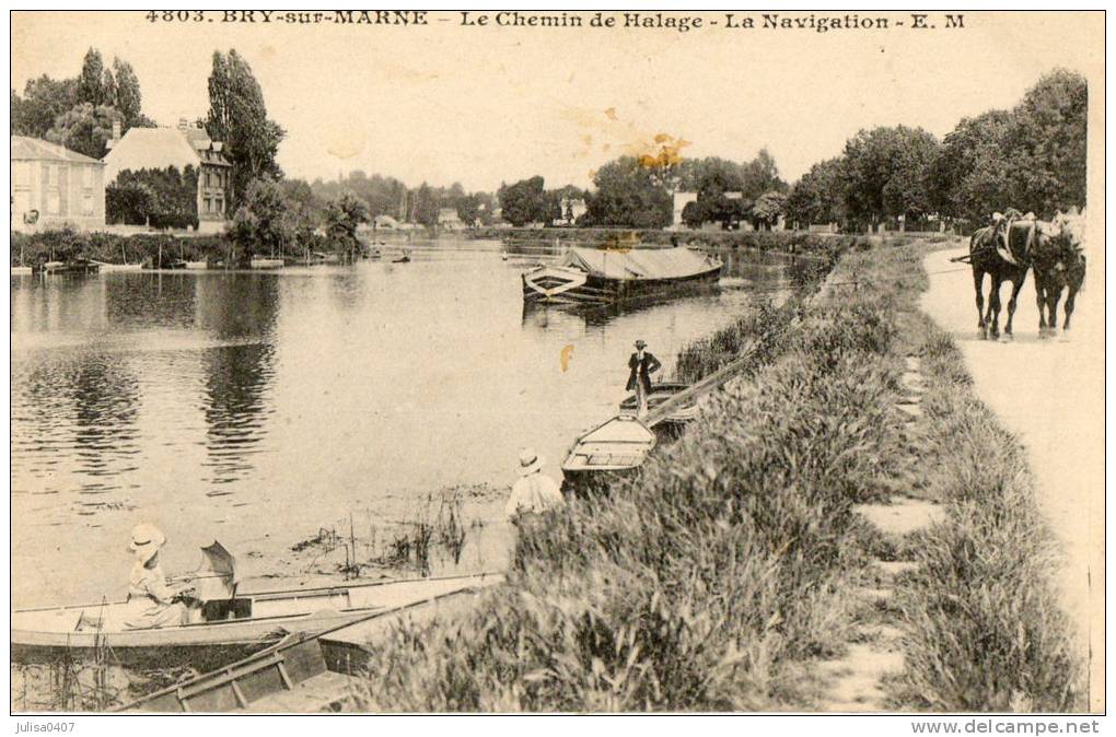 BRY SUR MARNE (94) Navigation Fluviale Batellerie Peniche Halage - Bry Sur Marne