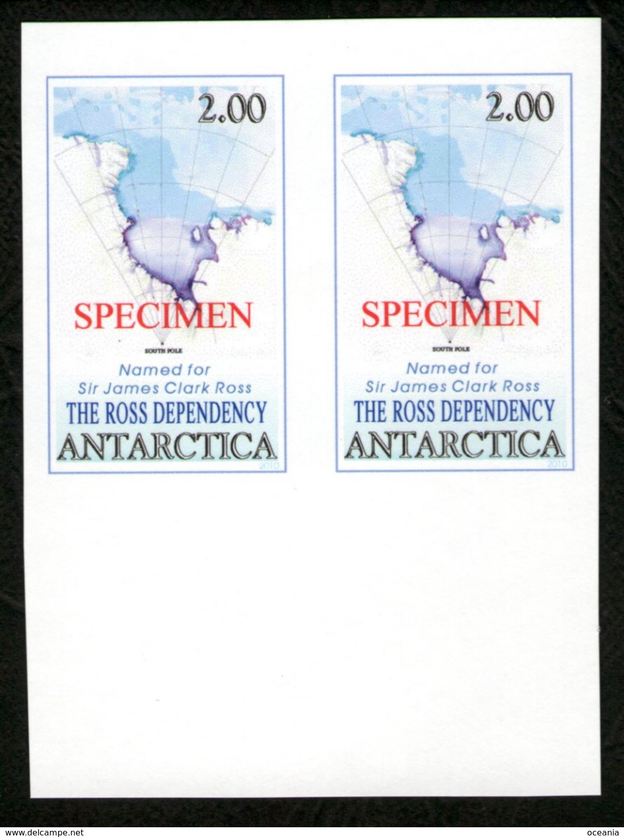 Antarctica Post Imperforate Specimen Pair - Other & Unclassified