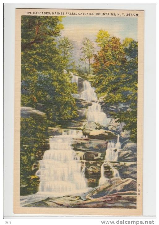 FIVE CASCADES , HAINES FALLS, CATSKILL MTS. NY NEW YORK. Old PC . USA - Catskills