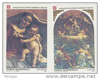 SMOM-1983 Christmas 221-22 Paintings Set MNH - Malte (Ordre De)