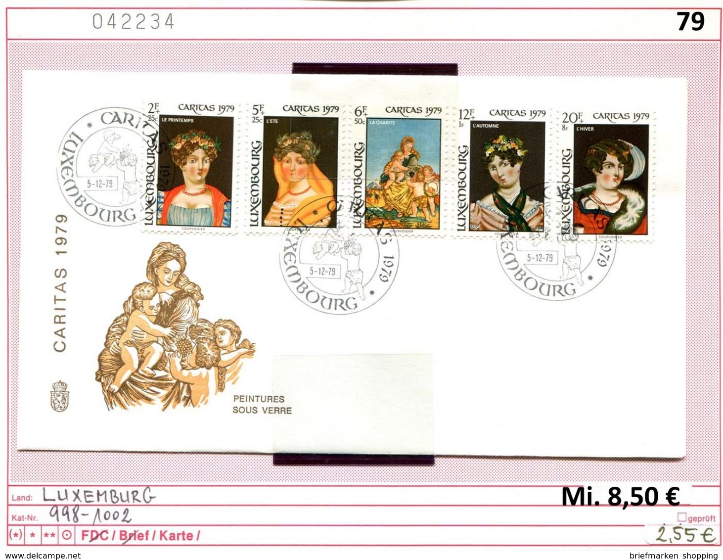 Luxemburg - Luxembourg - Michel 998-1002 Auf Schmuck-FDC - FDC