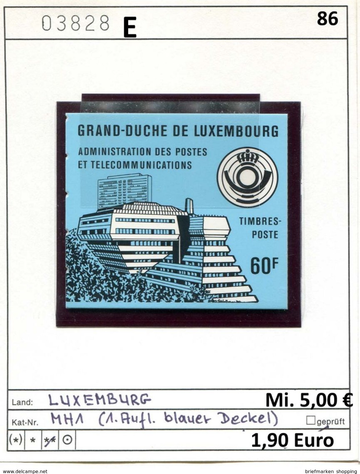 Luxemburg 1986 - Luxembourg - Michel MH 1 (1. Auflage - Blauer Deckel) - ** Mnh Neuf - Ongebruikt