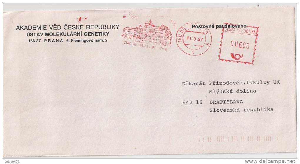 Czech Republik 1997 Cover With Machine Stamp BIOCHEMISTRY BIOCHEMIE - Chimie