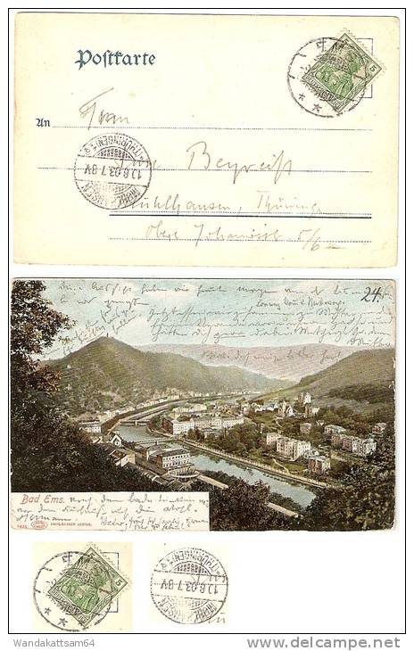 AK 7825 Bad Ems -9.8.03. 6-7 N. EMS *** Ankunftstempel 10. 8. 03. 7-8V. MÜHLHAUSEN *(THÜRINGEN)1a  Nach Mühlhausen (Thür - Bad Ems