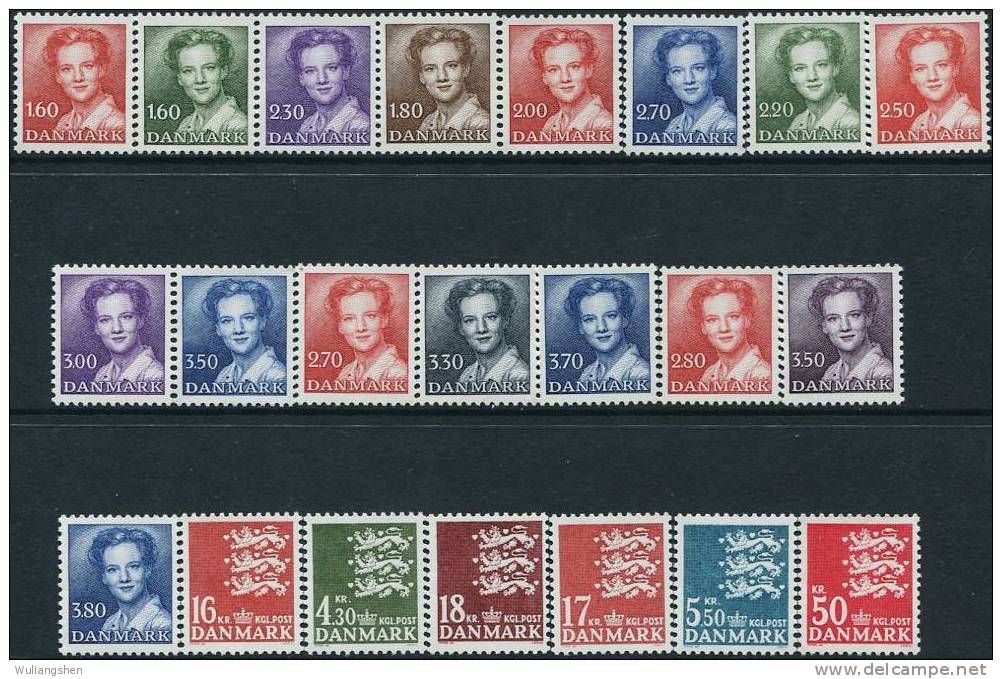 NE0840 Denmark 1982 Marg Collett Queen 22v MNH - Unused Stamps