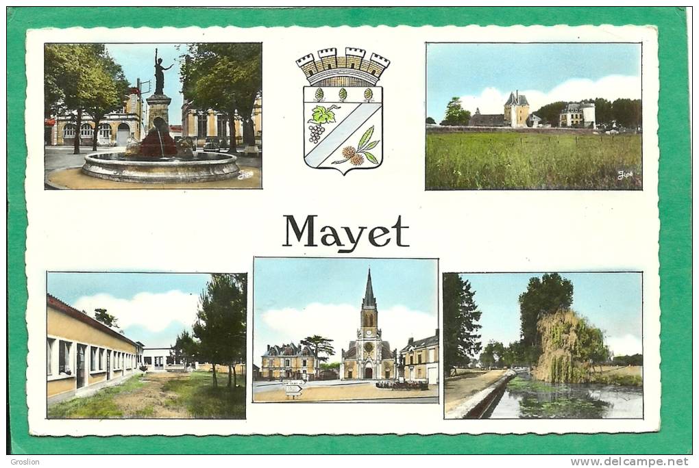 MAYET -LA FONTAINE-CHATEAU DU FORT DES SALLES-COLONIE DE VACANCES-PLACE DE L'EGLISE-UN BEAU COIN PRES DE LA PISCINE - Mayet