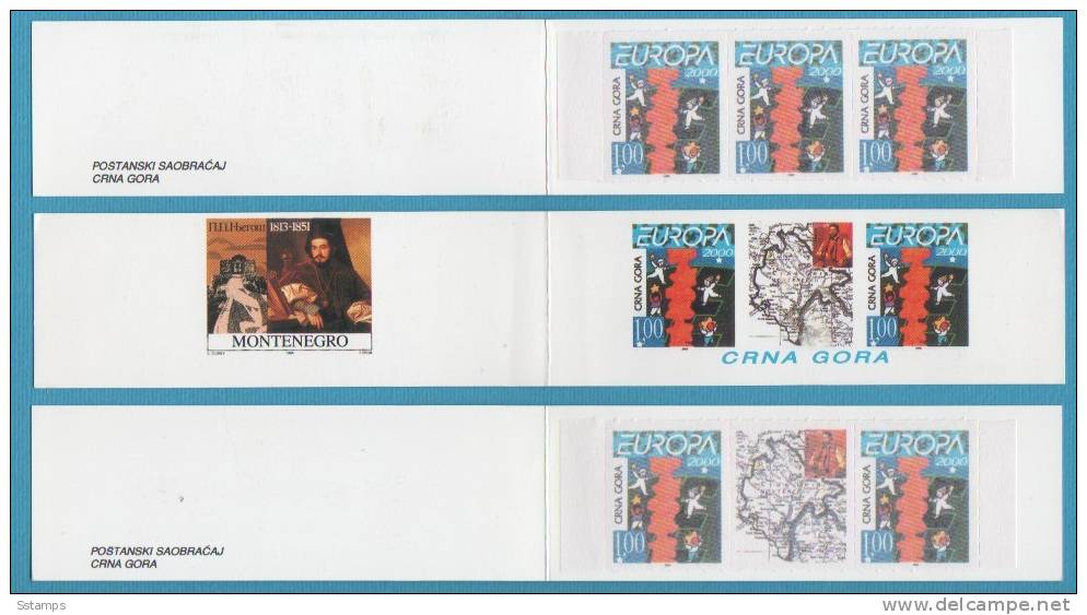 432  MONTE3NEGRO EUROPA 2000 CEPT CRNA GORA TYP I-II  BOOKLET INTERESSANTE - 2000