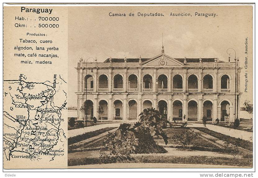 Asuncion Camara De Deputados Mapa Carte Geo Gruter T 15177 - Paraguay