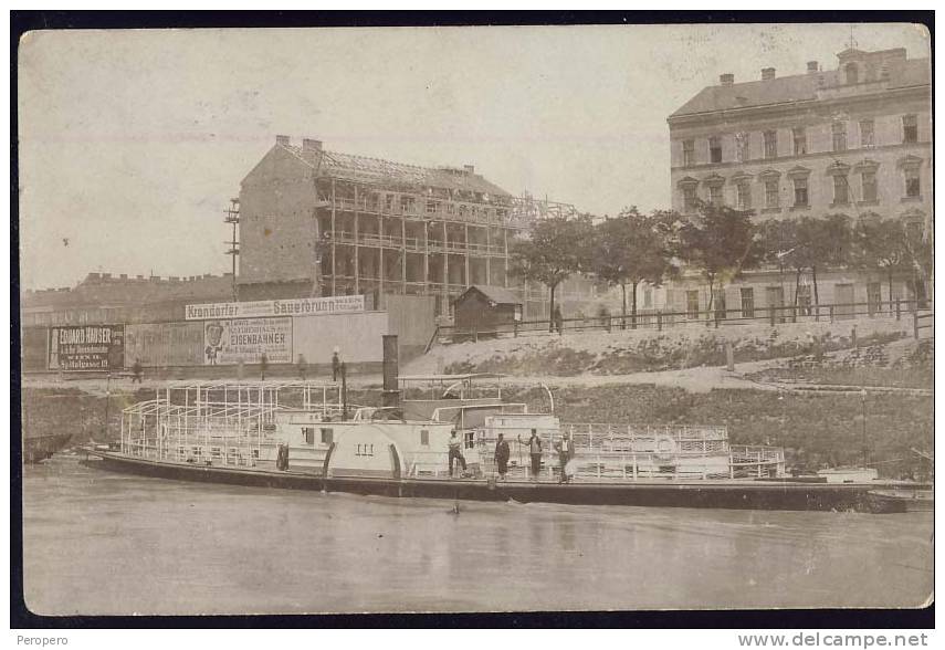 DONAU FLOTILLE  D.D.S.G.       Real Photo   Old Postcard  1909. - Steamers