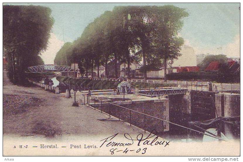 HERSTAL = Pont Levis - Carte Couleur  (1903) - Herstal