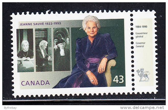 Canada MNH Scott #1509 43c Jeanne Sauve With 1984 - 1990 Tab - Nuovi