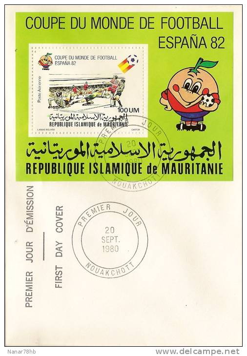 (c) FDC De Mauritanie Bloc Coupe Du Monde Espana 82 - 1982 – Espagne