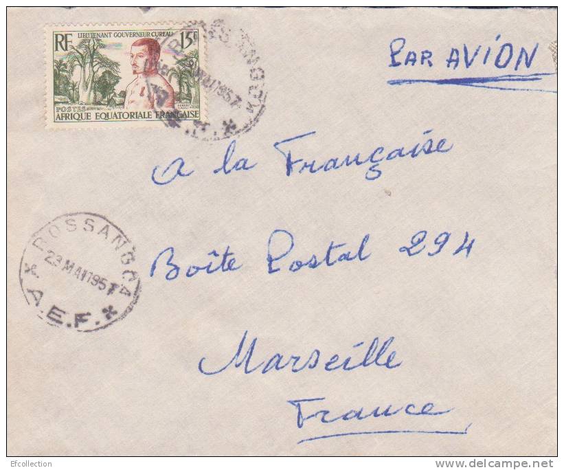 AEF,Oubangui,Bossangoa Le 23/05/1957 > France,colonies,lettre,li Eutenant Gouverneur Cureau,15f N°230 - Otros & Sin Clasificación