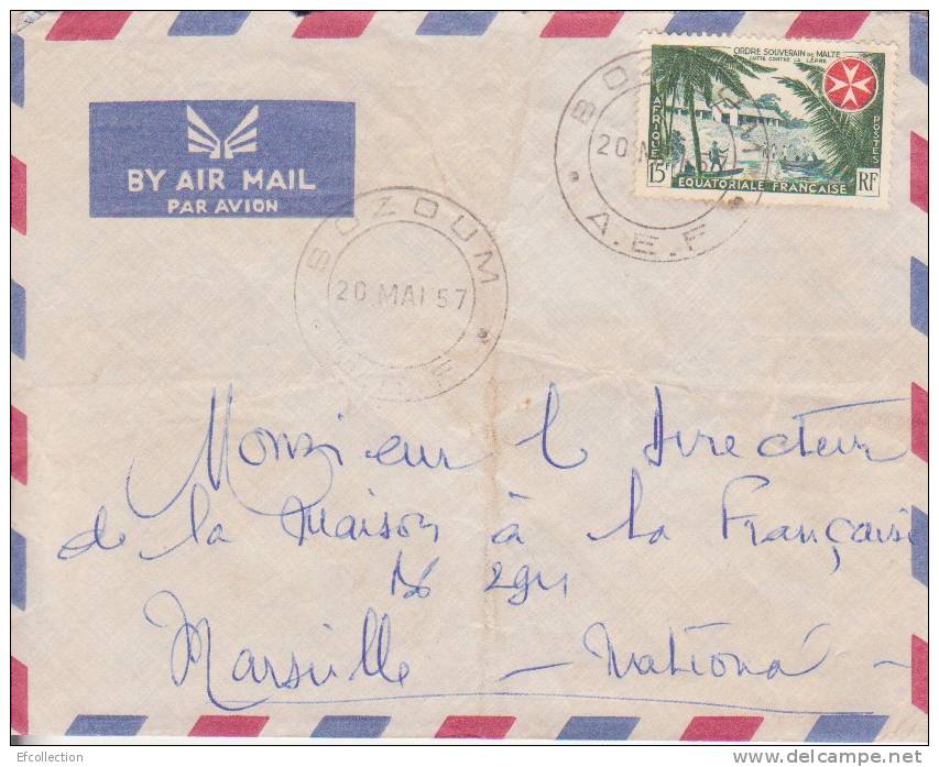 AEF,Oubangui,Ozoum Le 20/05/1957,lettre,Colonie S,ordre Souverain De Malte Et Lutte Contre La Lépre,15f N°237 - Altri & Non Classificati