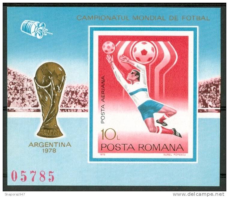 1978 Romania "Argentina 78" World Cup Imperforate MNH** F64- - 1978 – Argentine