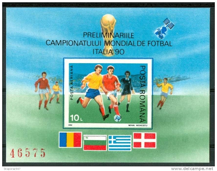 1990 Romania "Italia 90" World Cup Block Imperforate MNH** F65- - 1990 – Italie