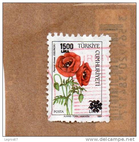 COQUELICOTS 20 LIRA SURCHARGE 50 LIRA 1984 - Nuevos