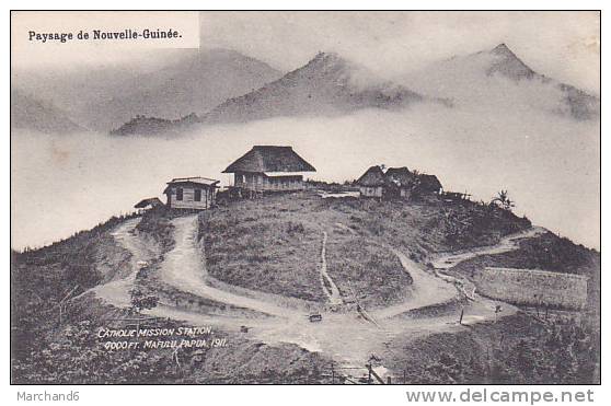 OCEANIE NOUVELLE GUINEE PAPOUASIE PAYSAGE CATHOLIC MISSION STATION  4000FT MAFULU PAPUA1911 - Papua New Guinea