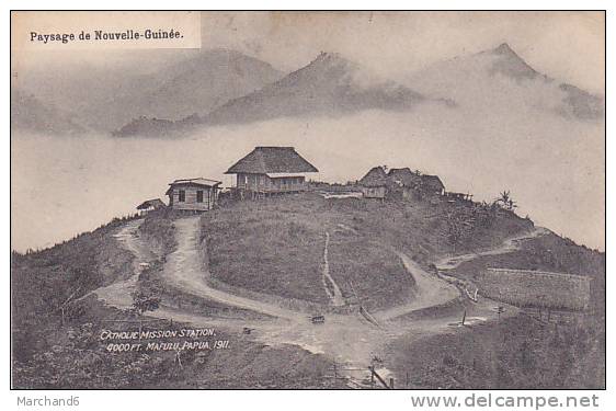 OCEANIE NOUVELLE GUINEE PAPOUASIE PAYSAGE CATHOLIC MISSION STATION  4000FT MAFULU PAPUA1911 - Papua-Neuguinea