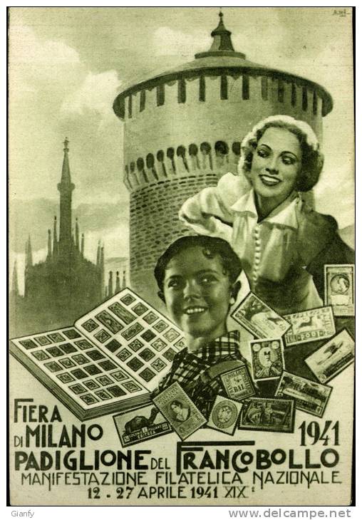 MILANO FIERA PADIGLIONE FRANCOBOLLO 1941 - Bourses & Salons De Collections