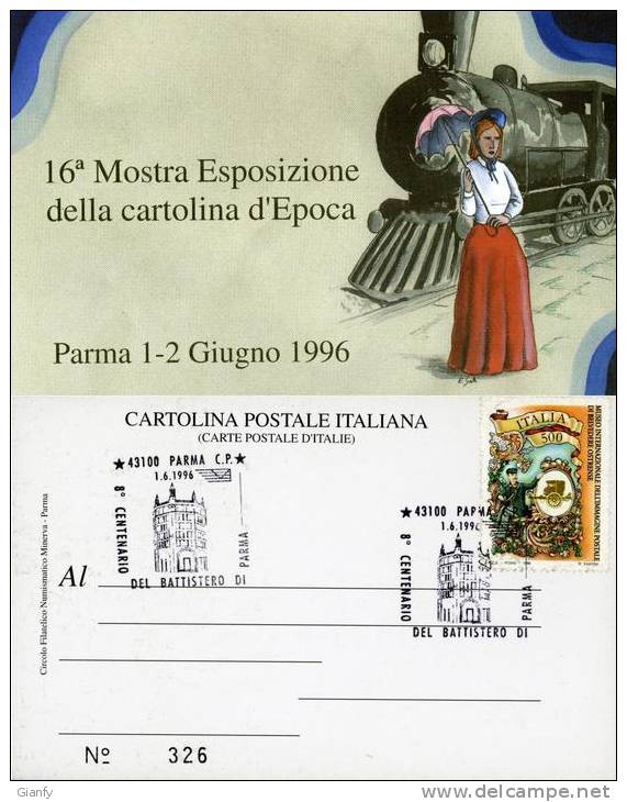 PARMA 16 MOSTRA CARTOLINA EPOCA 1996 ANN SPEC BATTISTER - Bourses & Salons De Collections