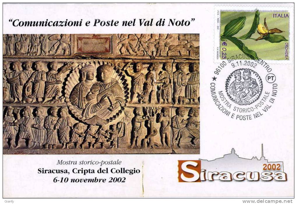 SIRACUSA MOSTRA STORICO POSTALE 2002 - Bolsas Y Salón Para Coleccionistas