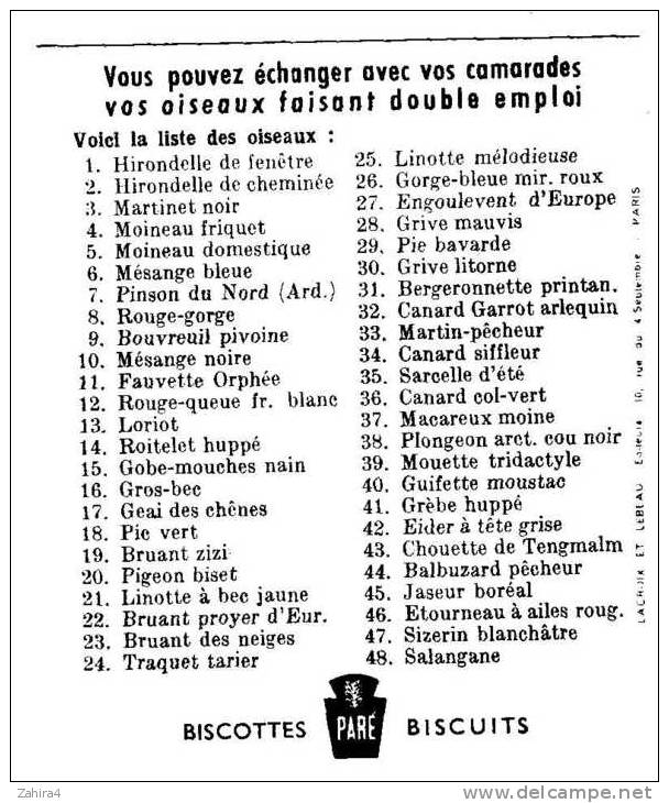 Prospectus Mini Pour Collectionner Découpis " A Tire D'ailes "- Oiseaux - Lisre -PARE -Pierrefitte Sur Sauldre (L Et C) - Tiere