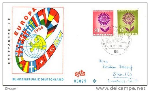 GERMANY  EUROPA CEPT 1964  FDC - 1964