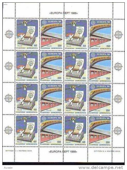 Cept 1988 Grèce Griechenland Hellas Yvertn° 1665-66 *** MNH Cote 112 Euro Feuillet Complète - 1988