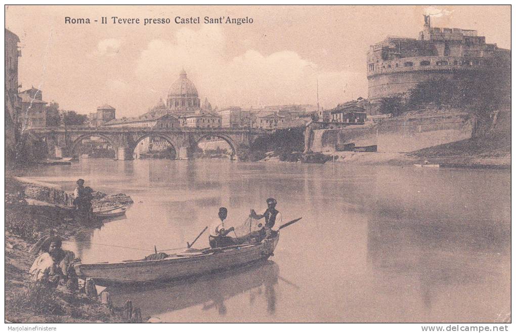 ITALIE - ROME - ROMA - Il Tevere Presso Castel Sant' Angelo. Voyagée 1912 - Autres & Non Classés