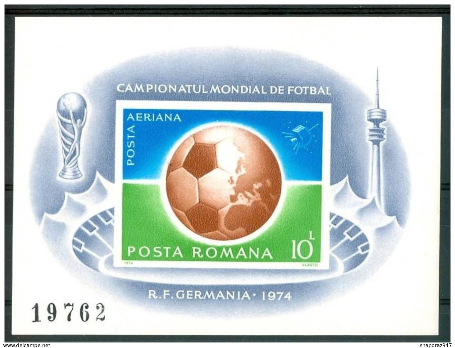 1974 Romania "Munich 74" World Cup Imperforate MNH** 74- - 1974 – Westdeutschland