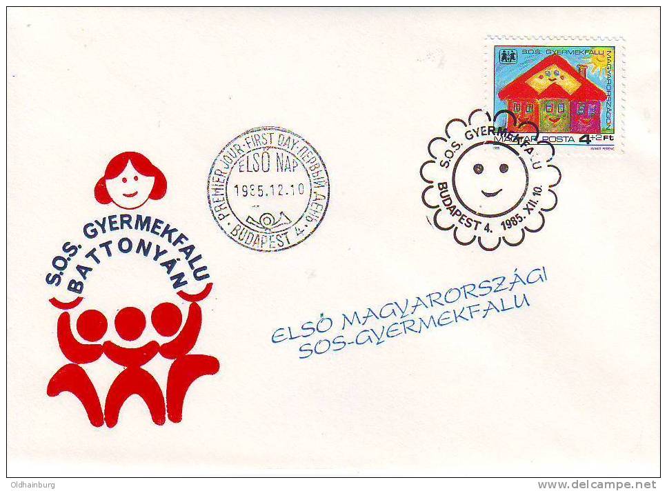 255an: SOS- Kinderdorf- Beleg/ Ungarn 1992 - Storia Postale