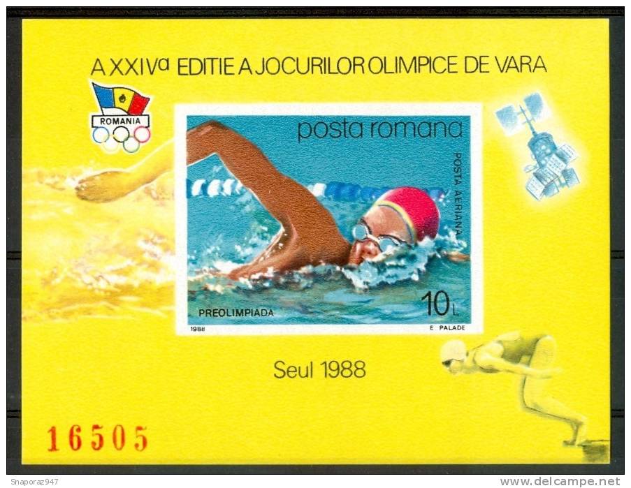 1988 Romania "Seul 88" Olympic Games Swim Block Imperforate MNH** Fo96 - Estate 1988: Seul