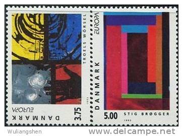 NE1002 Denmark 1993 Modern Art 2v MNH - Unused Stamps