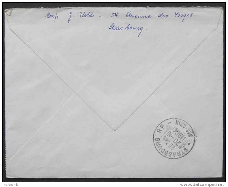 STRASBOURG PORT DU RHIN  - BAS RHIN / 1964 LETTRE RECOMMANDEE AR (ref 1802) - Covers & Documents