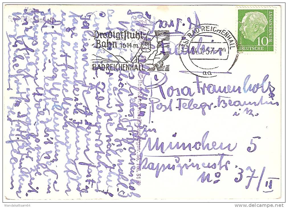 AK Bad Reichenhall 24.12. 57-10 (13b) BAD REICHENHALL Aa Nach München Mit 1 X 10 PF DEUTSCHE BUNDESPOST - Bad Reichenhall