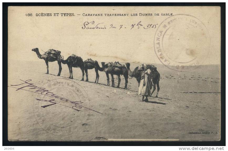 486  -  SCENES ET TYPES  --  Caravane Traversant Les Dunes De Sable - Western Sahara