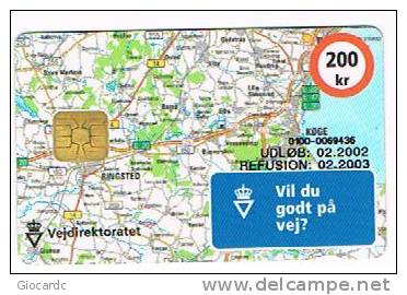 DANIMARCA (DENMARK)  - DANMONT (CHIP) - 2000 VEJDIREKTORATET: MAP    EXP.  2.02     - USED ° -  RIF. 3988 - Dänemark