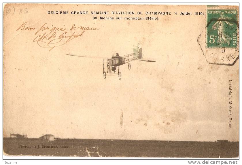 Prix En Baisse - Vente Directe: Meeting - Grande Semaine D ´AVIATION - CHAMPAGNE 1910  - MORANE, Sur MONOPLAN BLERIOT - Reuniones