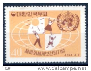 COREE SUD 1961 - ** - 251 - 10e Anniversaire Journee De La Sante 3 - Korea, South