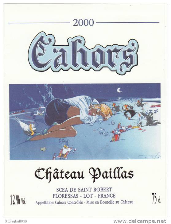 MINIAC. Très Belle étiquette De Vin Pour Un CAHORS, Château PAILLAS 2000. Floressas Dans Le LOT. - Advertisement