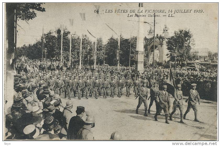 WWI  Guerre 1914 Au Defilé 14 Juillet 1919  Marins Italiens  Italians Sailors - Guerra