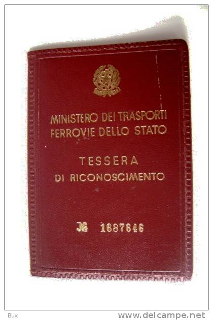 NATIVA DI MINERVINO RESIDENTE A BARI BIGLIETTO CHILOMETRICO 1954  PIU'  TESSERA FERROVIARIA  DELLO STATO ANNO 1959 - Europe