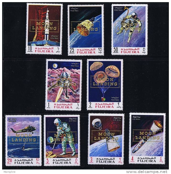 1969  Alunissage  Série Complète Surchargée &laquo;Moon Landing&raquo; ** MNH  Espace Space - Fudschaira