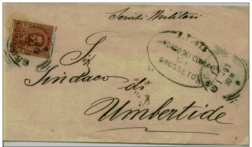 1897 Regno Italy Collettoria Da Grosseto Per Umbertide - Storia Postale