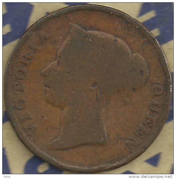 STRAITS  SETTLEMENTS 1 CENT INDIA STRAITS NAME FRONT  QV HEAD BACK 1862 VG KM6 READ DESCRIPTION CAREFULLY !!! - Otros – Asia