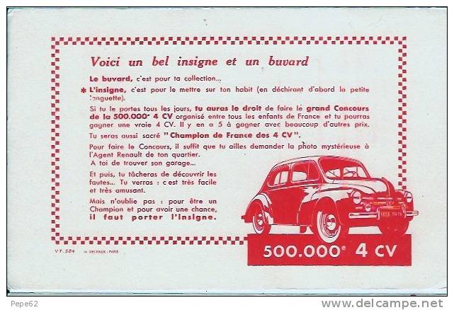 Buvard-4 CV Renault-500.000è- - Automóviles
