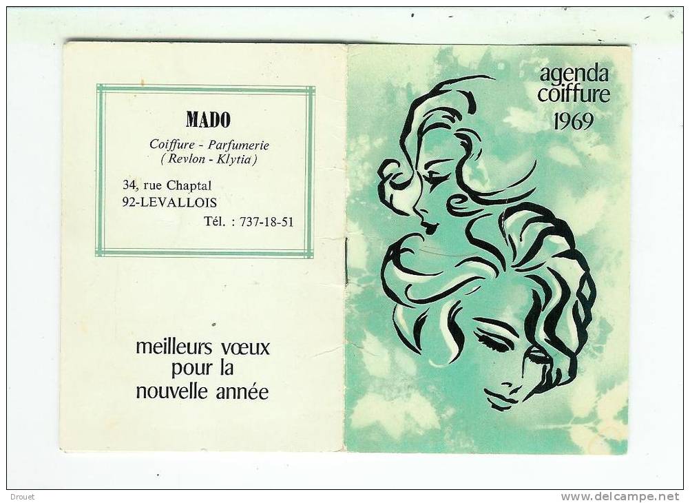 LEVALLOIS - CALENDRIER AGENDA COIFFURE DE POCHE - 1969 - AVEC SUPERBES PHOTOS - Petit Format : 1961-70
